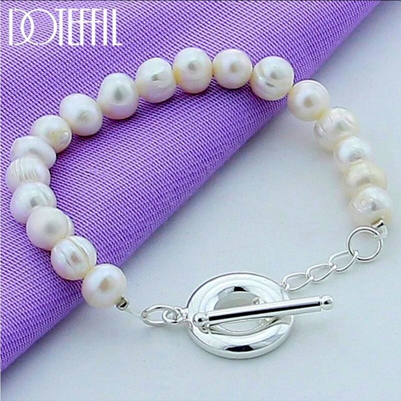 Timeless … Freshwater Pearls with 925 Sterling Silver bracelet!!! - Picture 2 of 6